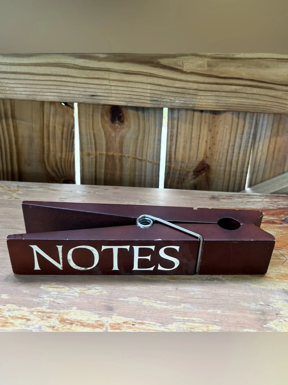Jumbo Wood “Notes” Clothespin Style Desk Paper Clip Size 10”L
